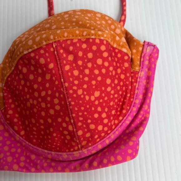 Vix Paula Hermanny PIPER BLOCK CORSAGE TOP Bikini Top Polka Dot Size Large - Picture 3 of 11